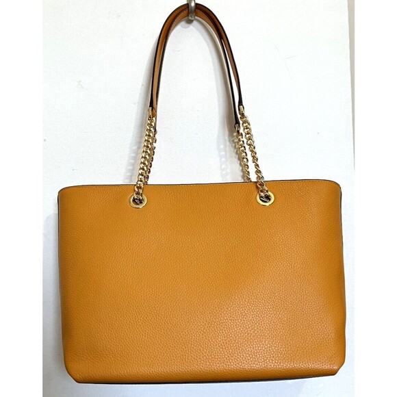 New Michael Kors Jet Set Medium Front Zip Chain Tote Pebble Leather Honeycomb - Picture 5 of 6